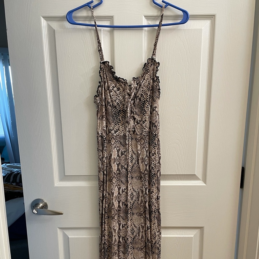 Crocodile Print Midi Dress